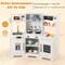 Wooden Pretend Play Kitchen Toy Set with Range Hood, Real Sounds & Lights, Interactive Kitchen Playset for Kids